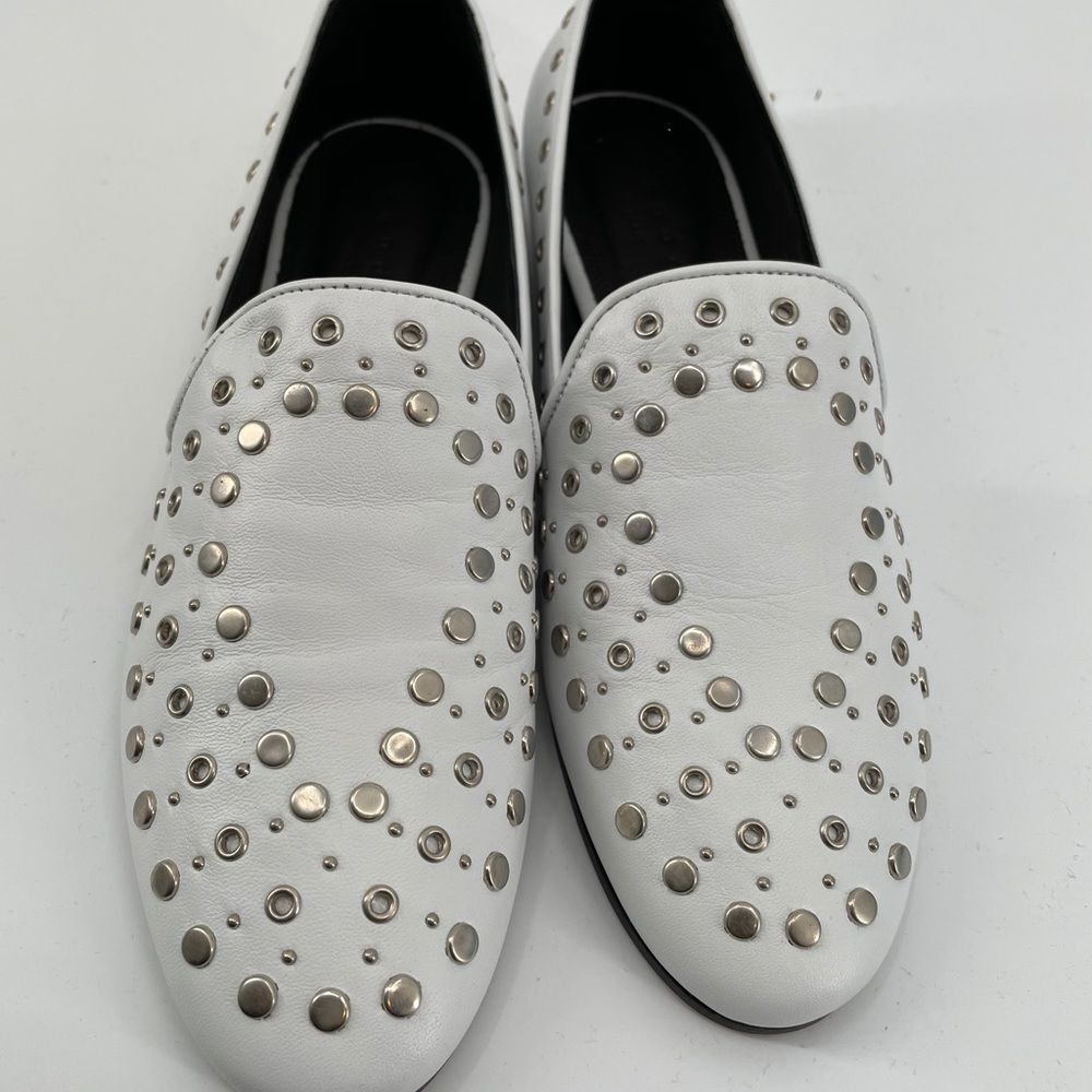 NEW Sandro Bary Studded Leather Loafers white 8 white - Picture 14 of 14